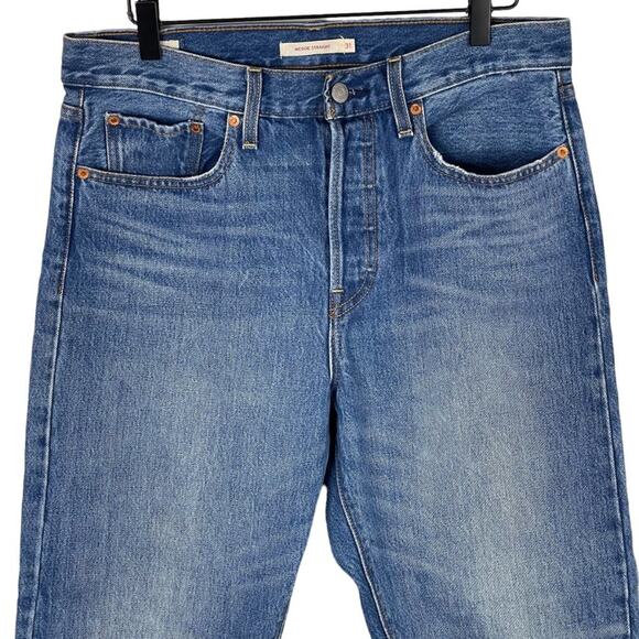 Levis Wedgie Straight Jeans 31 High Rise Button Fly Raw Hem Rigid Premium Denim - Picture 2 of 10